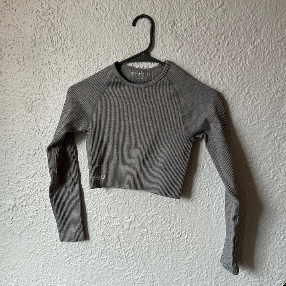 XS Grey Ribbed Neu Activewear Top